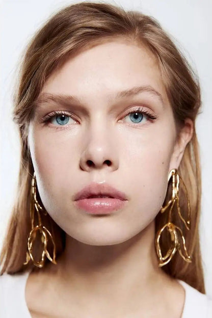 Abstract Floral Drop Earrings