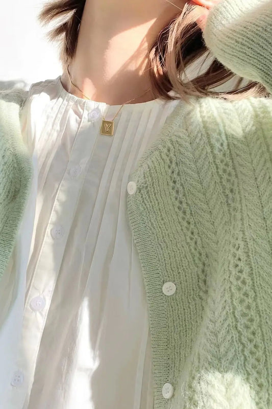 Lightweight Hollow Knit Vest Cardigan