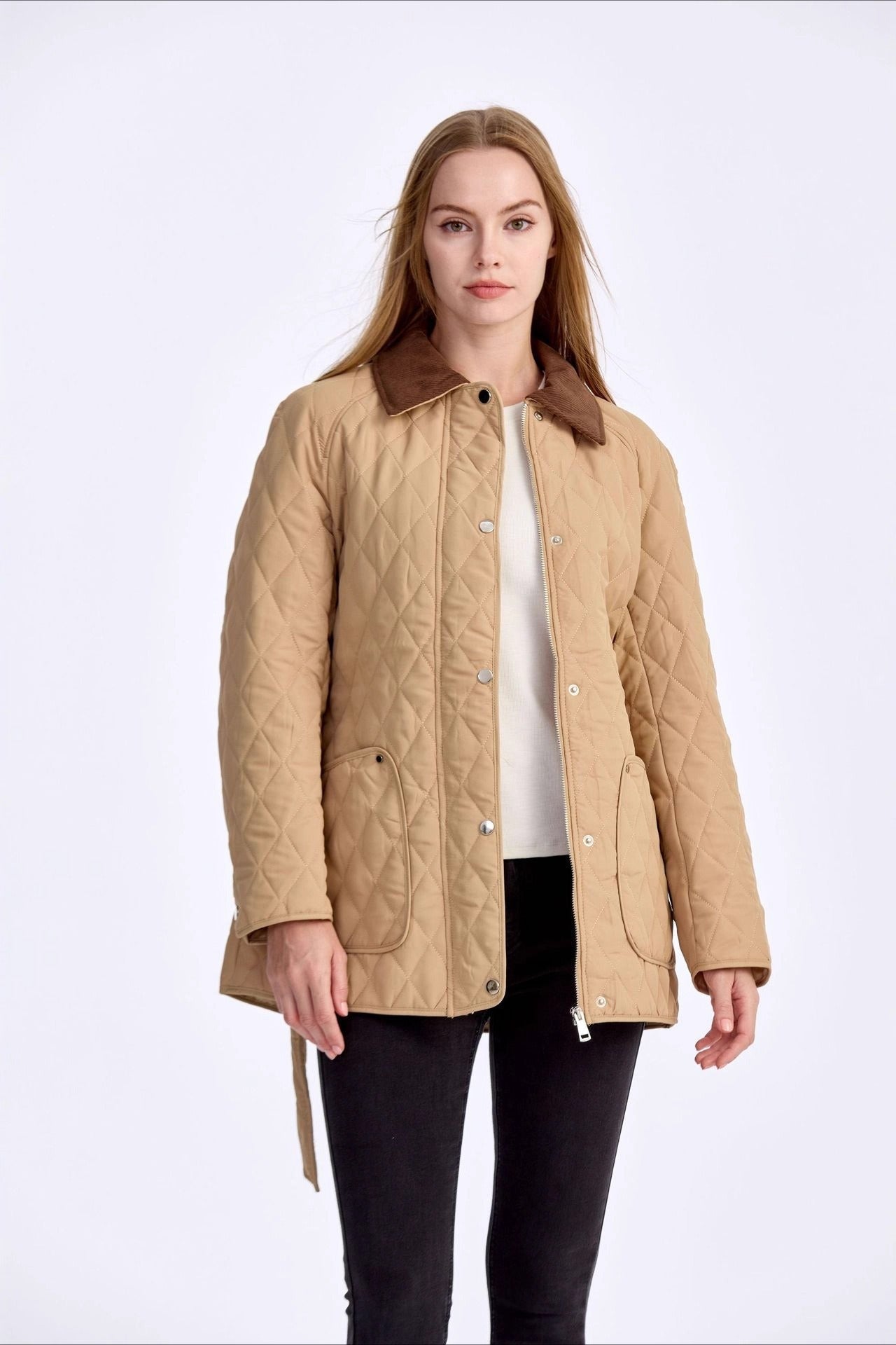 Tailored Lapel Commuter Puffer Jacket