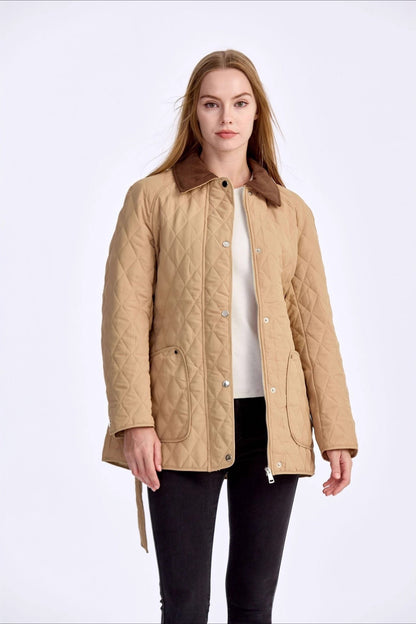 Tailored Lapel Commuter Puffer Jacket