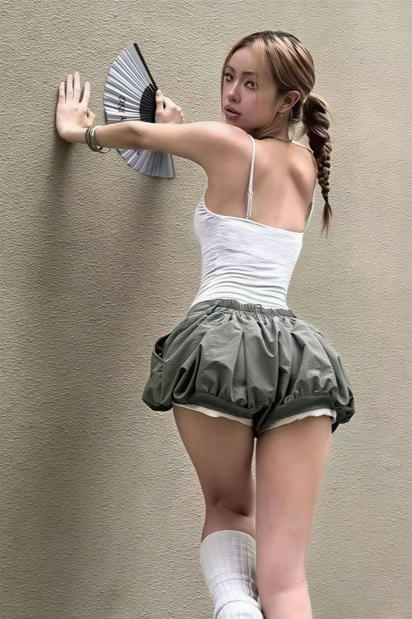 Chic Elegant Low Waist Tulip Hem Shorts