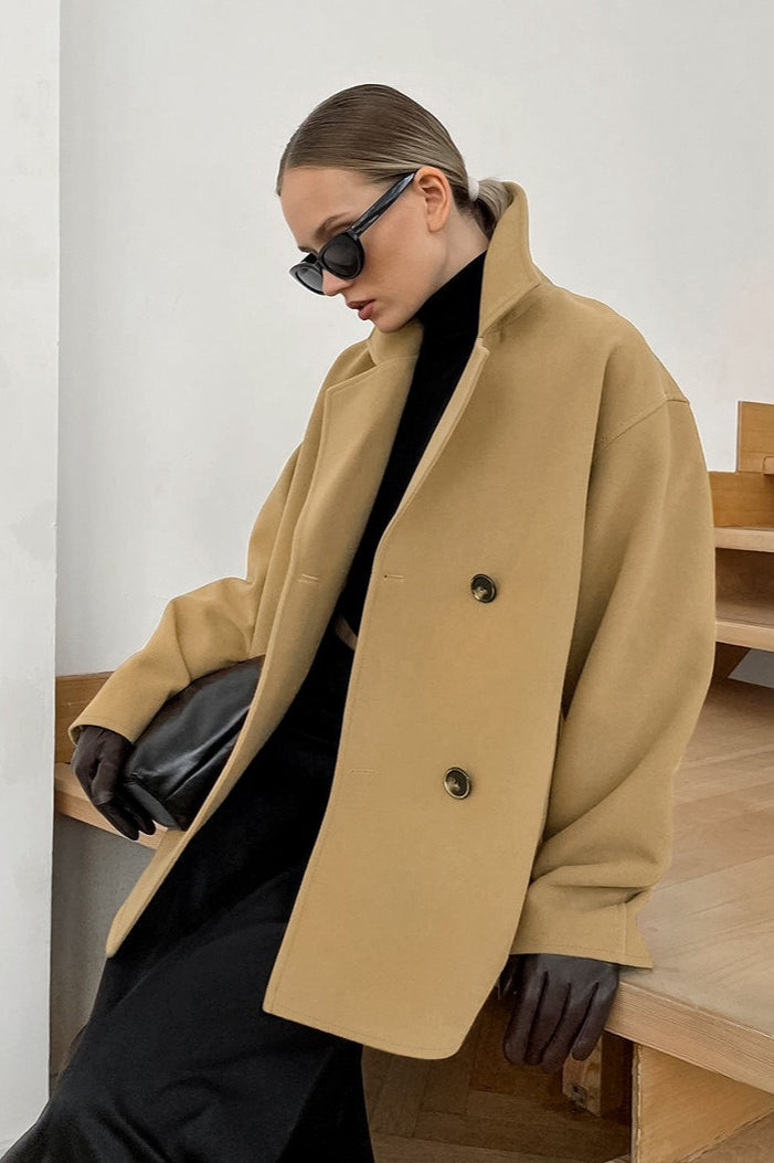 Vintage Wool Blend Midi Coat