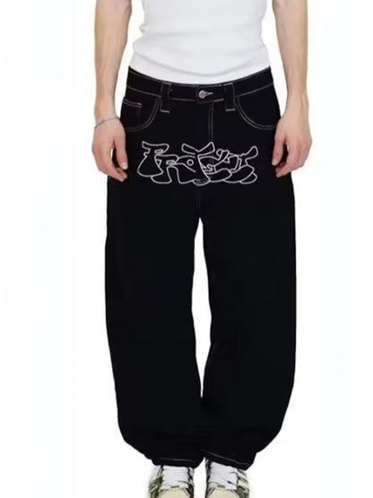 Trendy Fashion Simple Straight Style Boyfriend Jeans