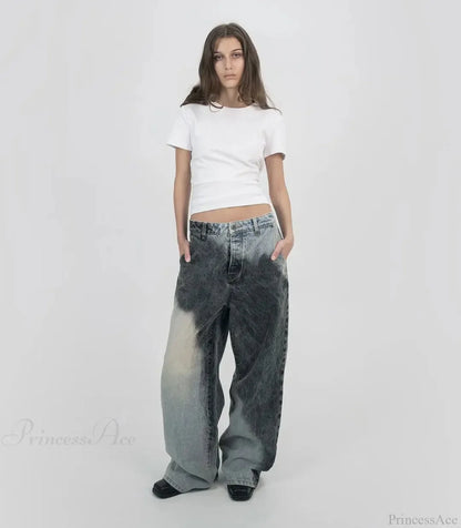 Aged Gothic Dark Contrast Denim Pant