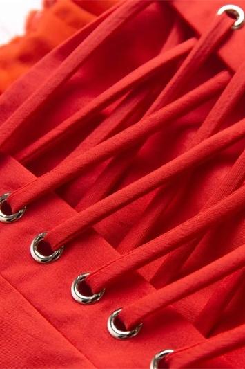 Agnes Lace Corset Mini Puff Dress