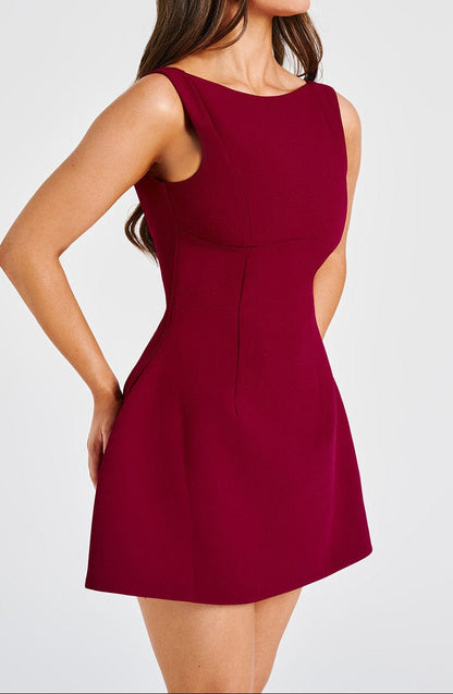Ginevra Mini Dress - Wine