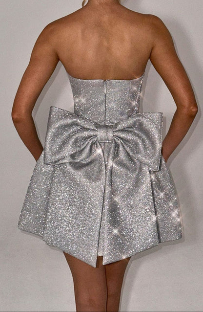 Graziosa Mini Dress - Silver Sparkle