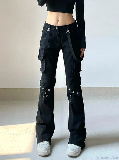 Alternative Gothic E-girl Dark Straight Pant
