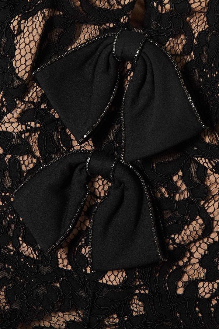 Amanda Embroidered Lace Bowkont Maxi Dress