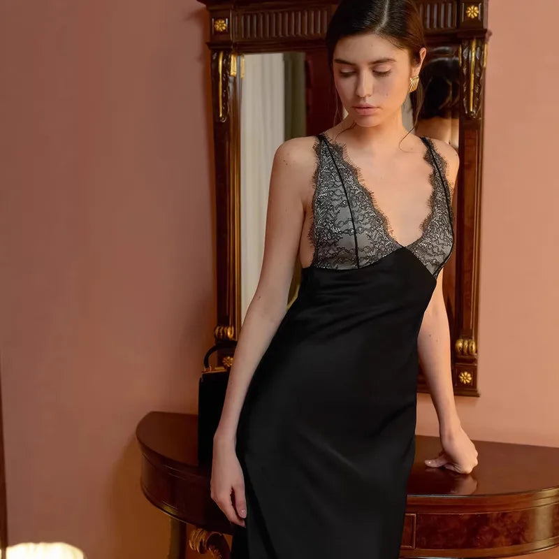 Ambre Lace V-Neck Patchwork Summer Dress