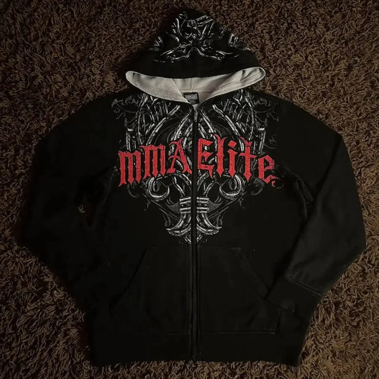 American Gothic Skull Large Zipper Hoodie