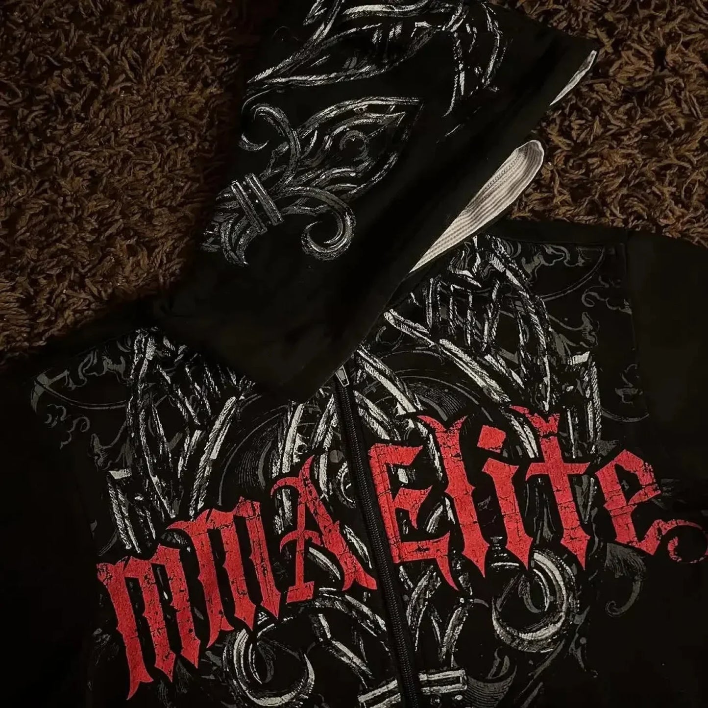 American Gothic Skull Large Zipper Hoodie