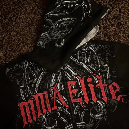 American Gothic Skull Large Zipper Hoodie