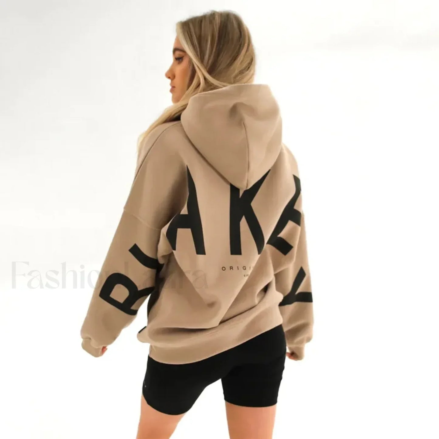 American Retro Letter Print Oversized Hoodie