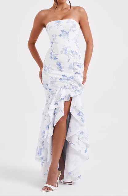 Alba Maxi Dress - Blue Floral Print