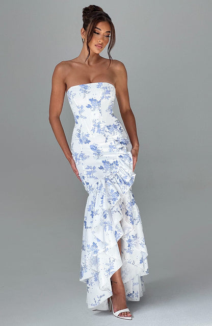 Riviera | Sleeveless Slit Ruffle Maxi Dress