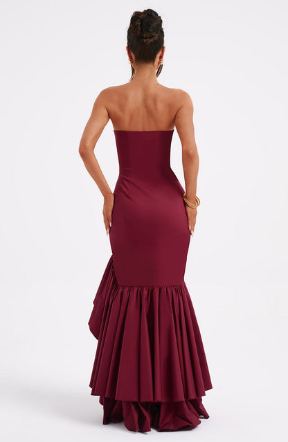 Riviera | Sleeveless Slit Ruffle Maxi Dress