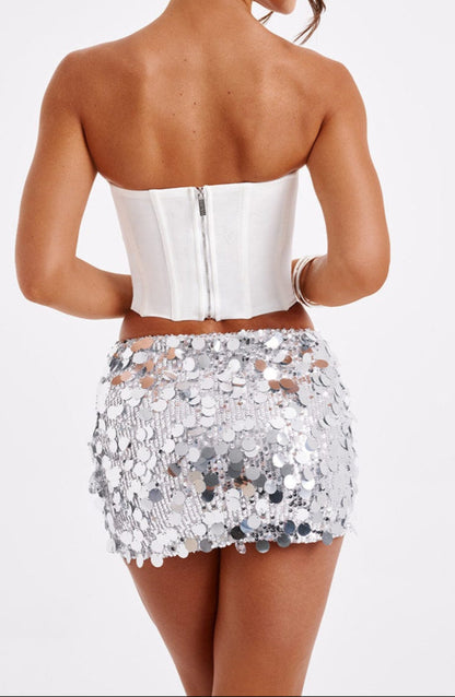 Ornella Mini Skirt - Silver