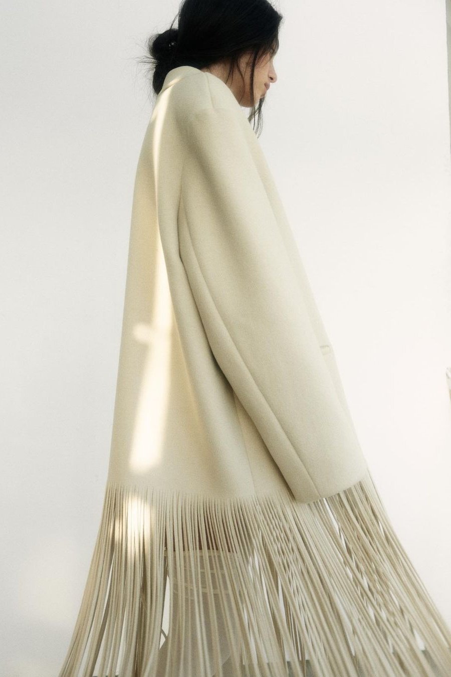 Anne Tassel Lapel Fleece Overcoat