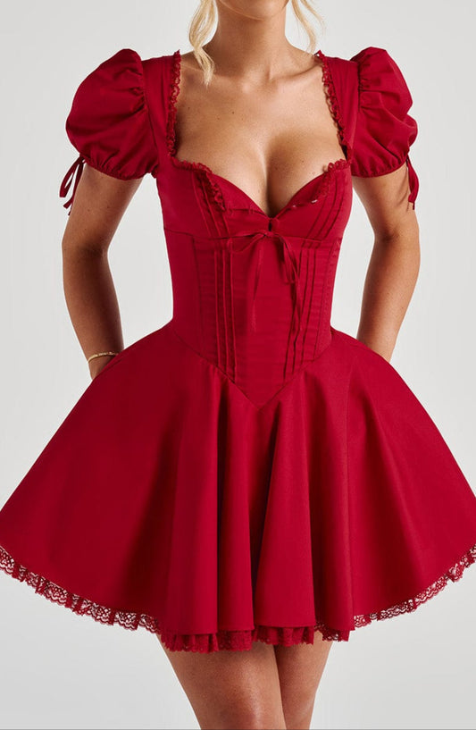 Vallea Mini Dress - Red