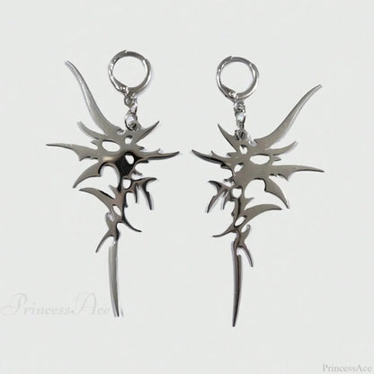 Antique Crystal Cross Baroque Dangle Earring