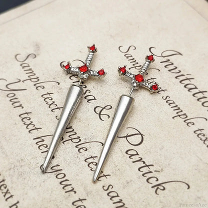 Antique Dim Gothic Blade Stiletto Earring