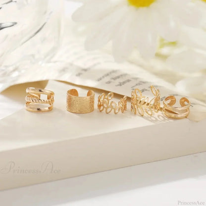 Antique Gilded Foliage Non-Penetrating Clasp Earring