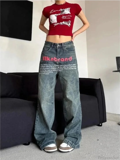 Antique Gothic Baggy Letter Pant