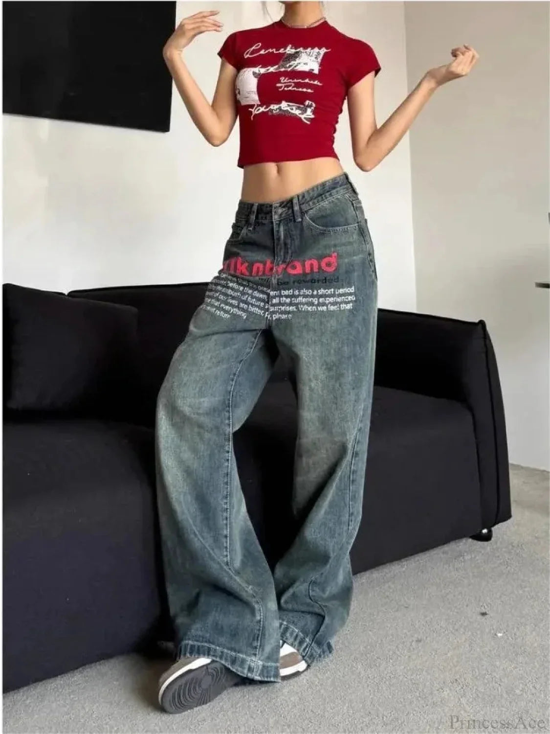 Antique Gothic Baggy Letter Pant