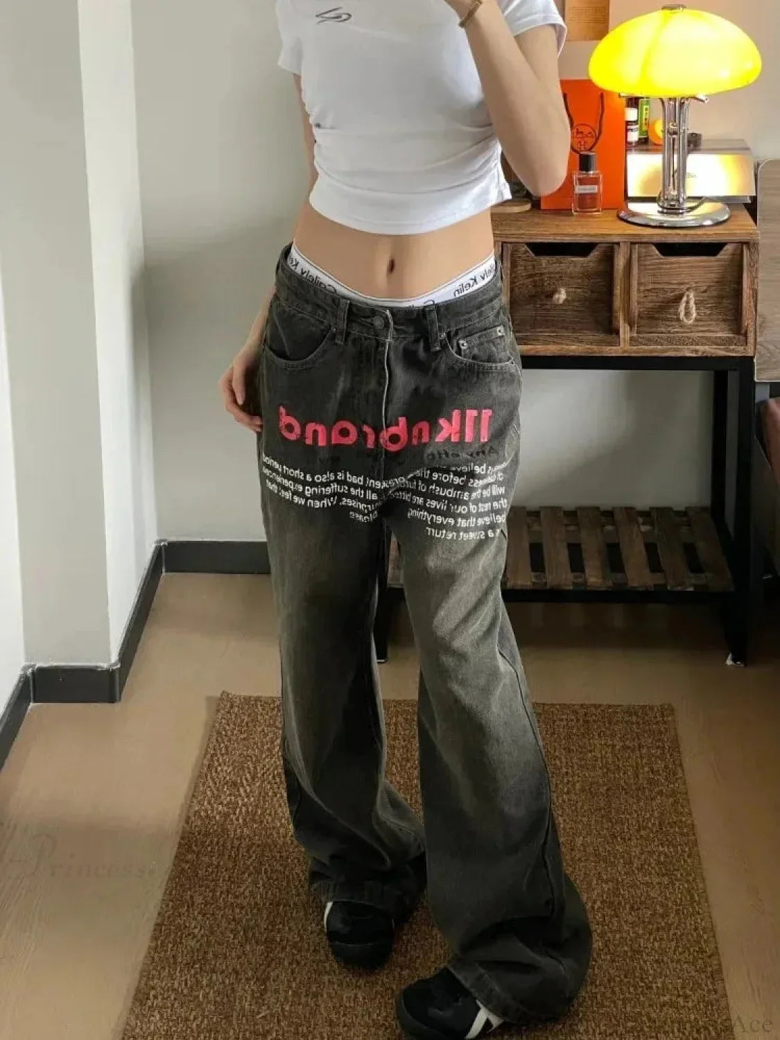 Antique Gothic Baggy Letter Pant