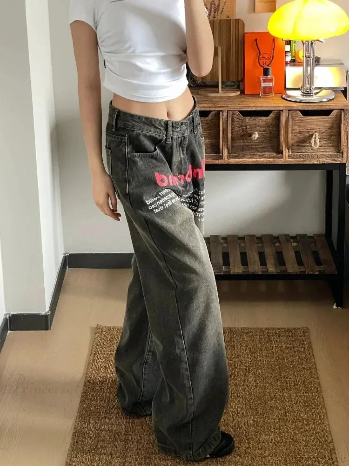 Antique Gothic Baggy Letter Pant