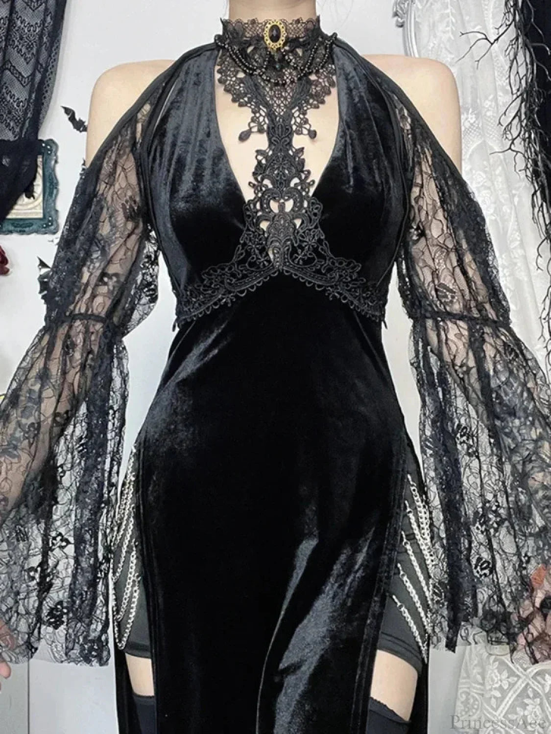 Antique Gothic Lace Smock Blouse