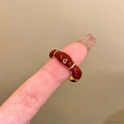 Antique Mysterious Crimson Crystal Cross Band