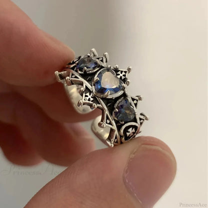 Antique Mysterious Heart Cross Ring
