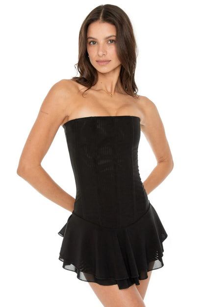 Strapless Draped Mini Dress