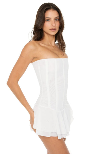 Strapless Draped Mini Dress