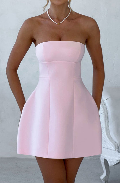 Amanda Mini Dress-Blush