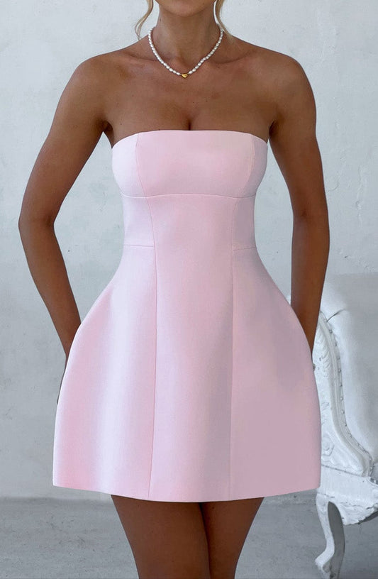 Amanda Mini Dress-Blush