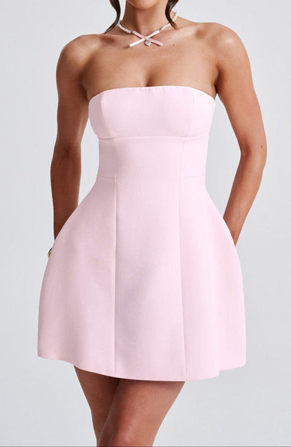 Amanda Mini Dress-Blush