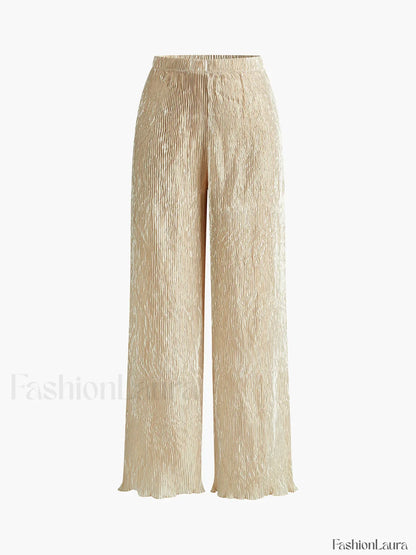 Asymmetric Halter Crop Top With Wide Leg Pants Set