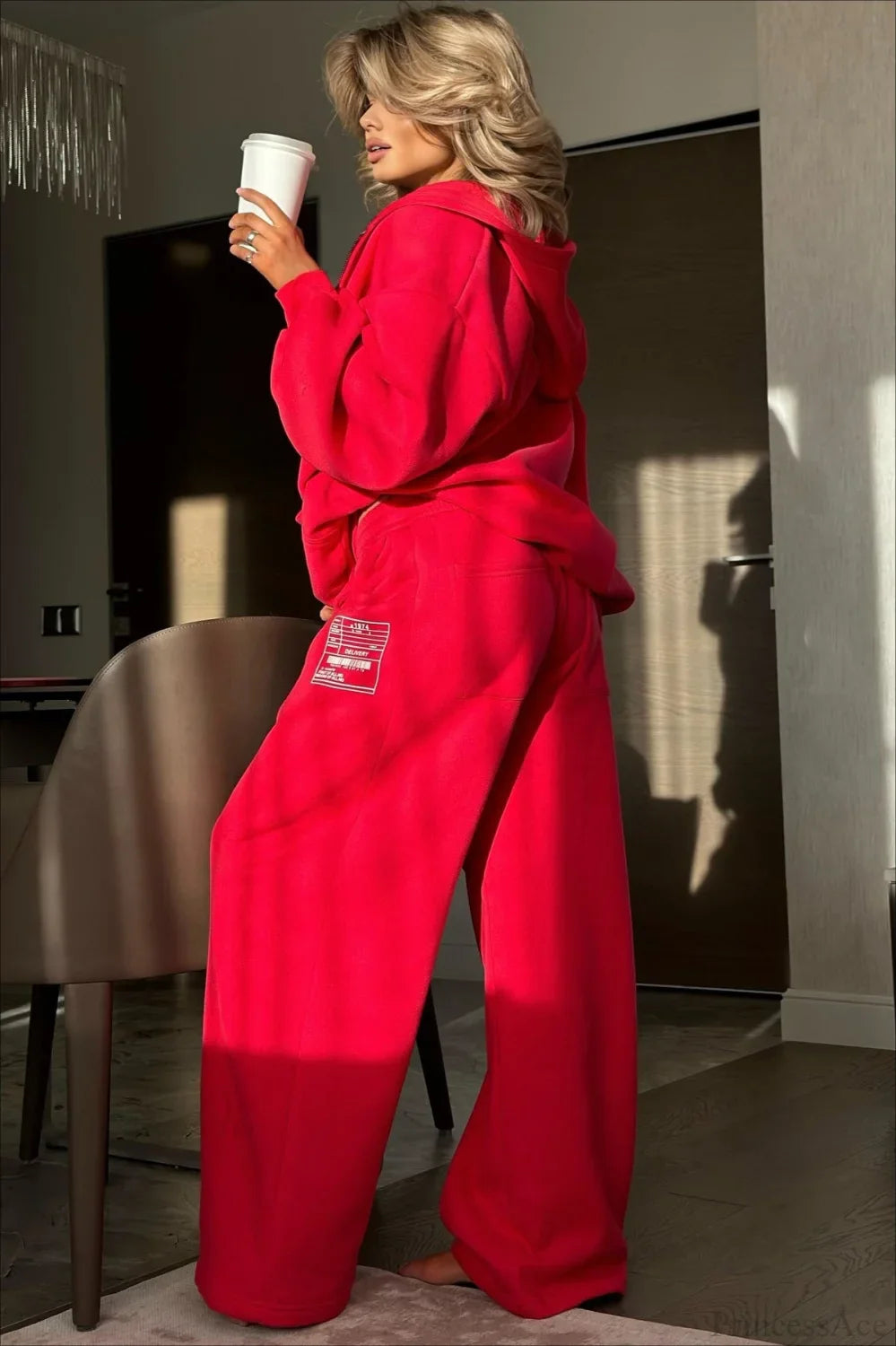 Athletic Hooded Zipper Oversized Casual Two Piece Set