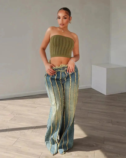 Attractive High Waist Gothic Straight Pant