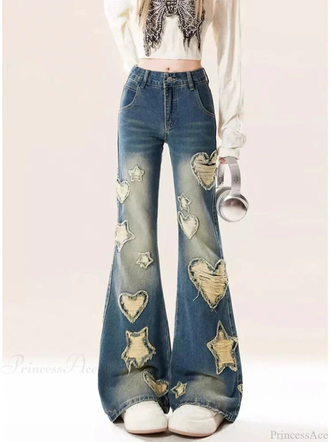 Azure Medieval Baggy Flare Star Pant