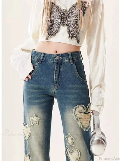 Azure Medieval Baggy Flare Star Pant