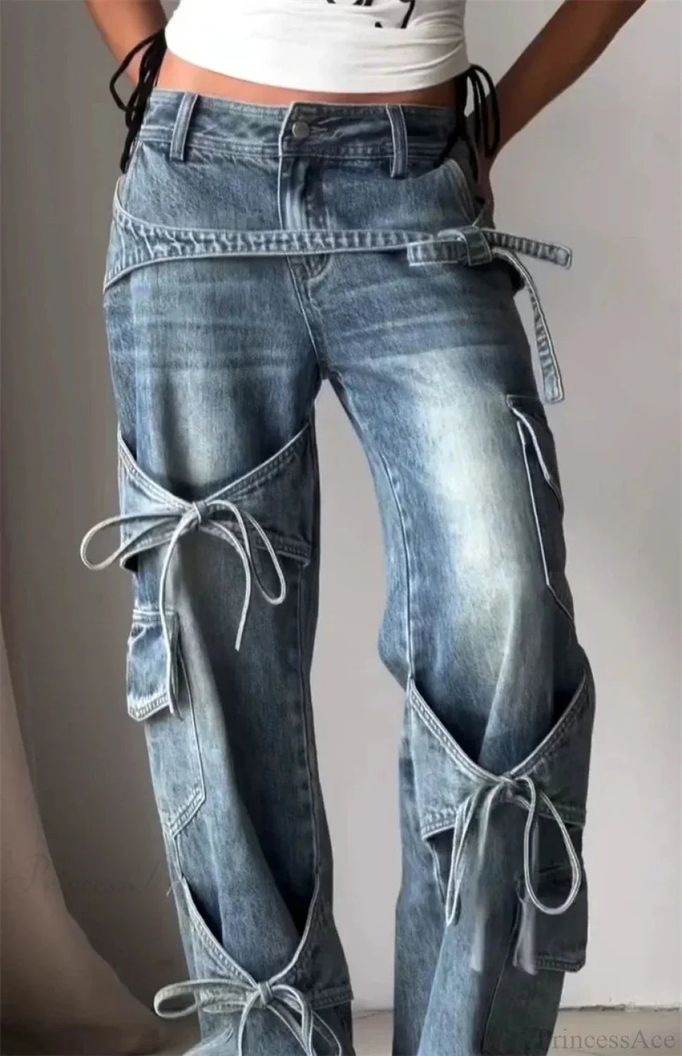 Azure Medieval Roomy Y2K Cargo Pant