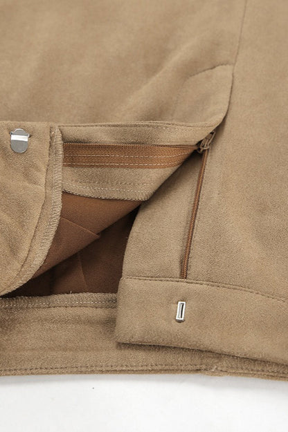 Vintage High-Waist Suede Maxi Skirt