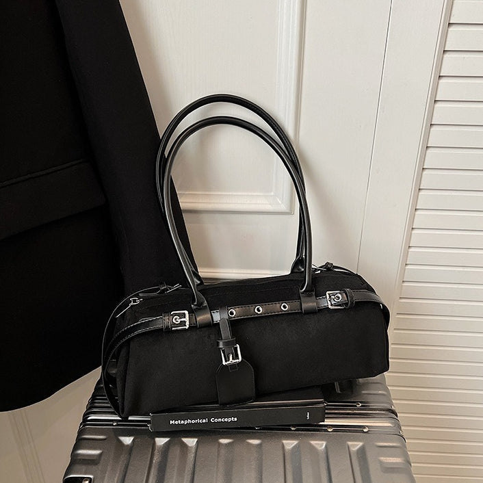 Stylish Long Lock Solid Color Elegant Shape Underarm Bag