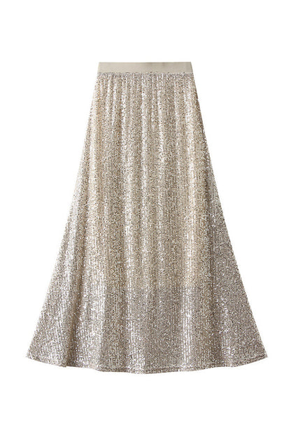 High-waist sequin mid-length hip-hugging skirt slimming skirt
