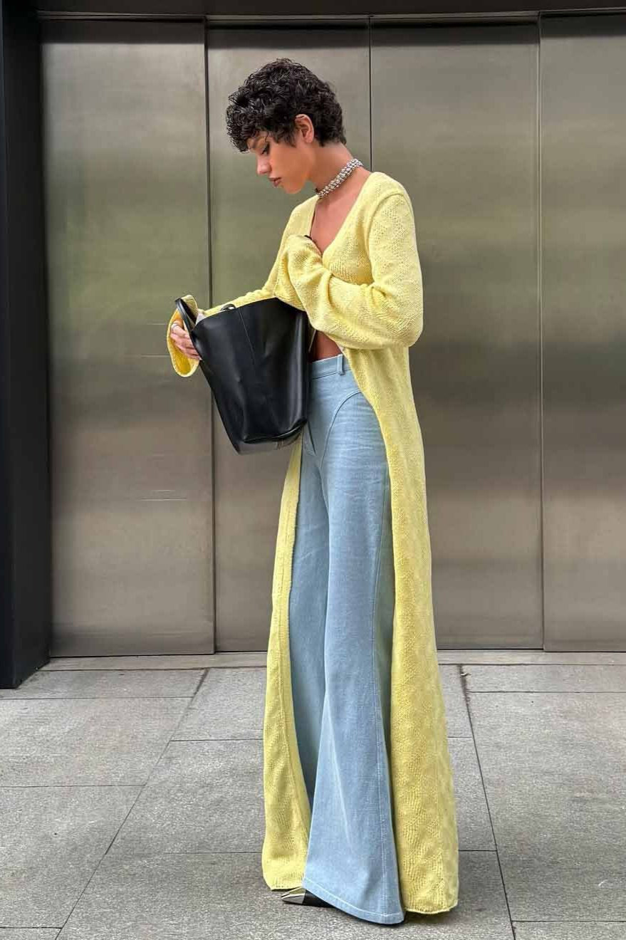 Lazy-Style Christmas Printed Loose Knit Cardigan