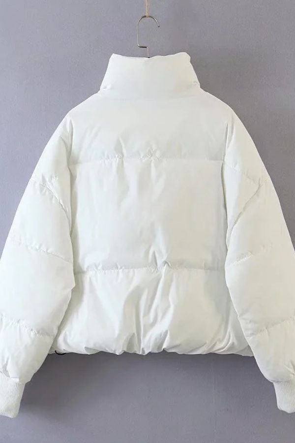 Stand Collar Zipper Pocket Thick Warm Cotton Jacket